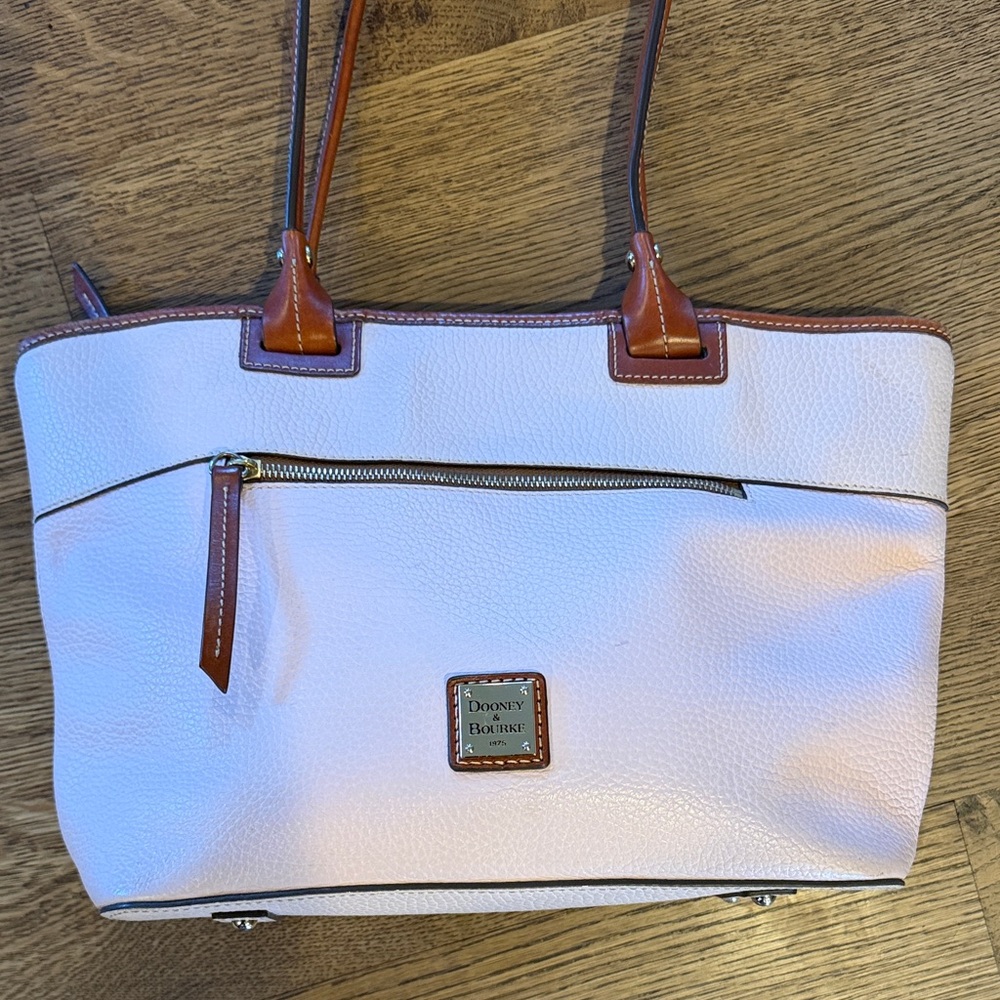 Dooney & Bourke Light Pink Tote with Brown Accents